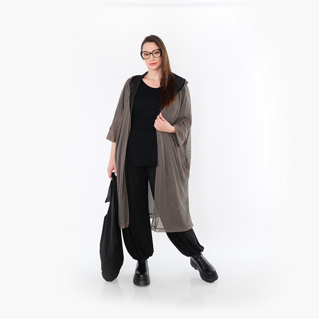  AKH Fashion Cardigan in gerader Form, aus Baumwolle, 1500.07068, Taupe, Ausgefallen