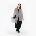  AKH Fashion Bluse in asymmetrischer Form, aus Baumwolle, 1500.07101, Grau/Schwarz, Schick