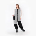  AKH Fashion Bluse in asymmetrischer Form, aus Baumwolle, 1500.07101, Weiß/Schwarz, Schick