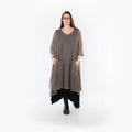 A-Form Bigshirt von AKH Fashion aus Baumwolle, 1500.07108, Taupe, Ausgefallen, Zeitlos