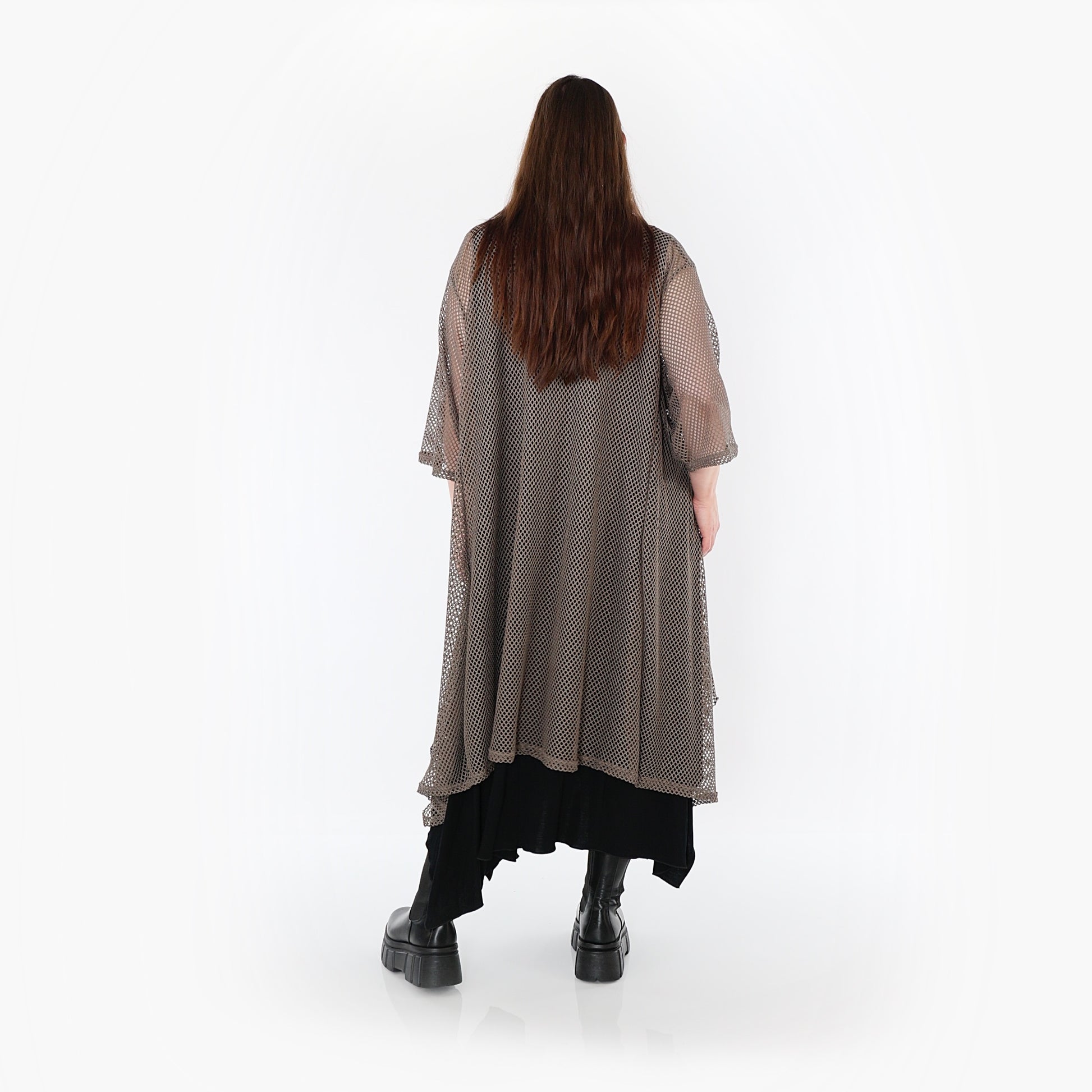  A-Form Bigshirt von AKH Fashion aus Baumwolle, 1500.07108, Taupe, Ausgefallen, Zeitlos