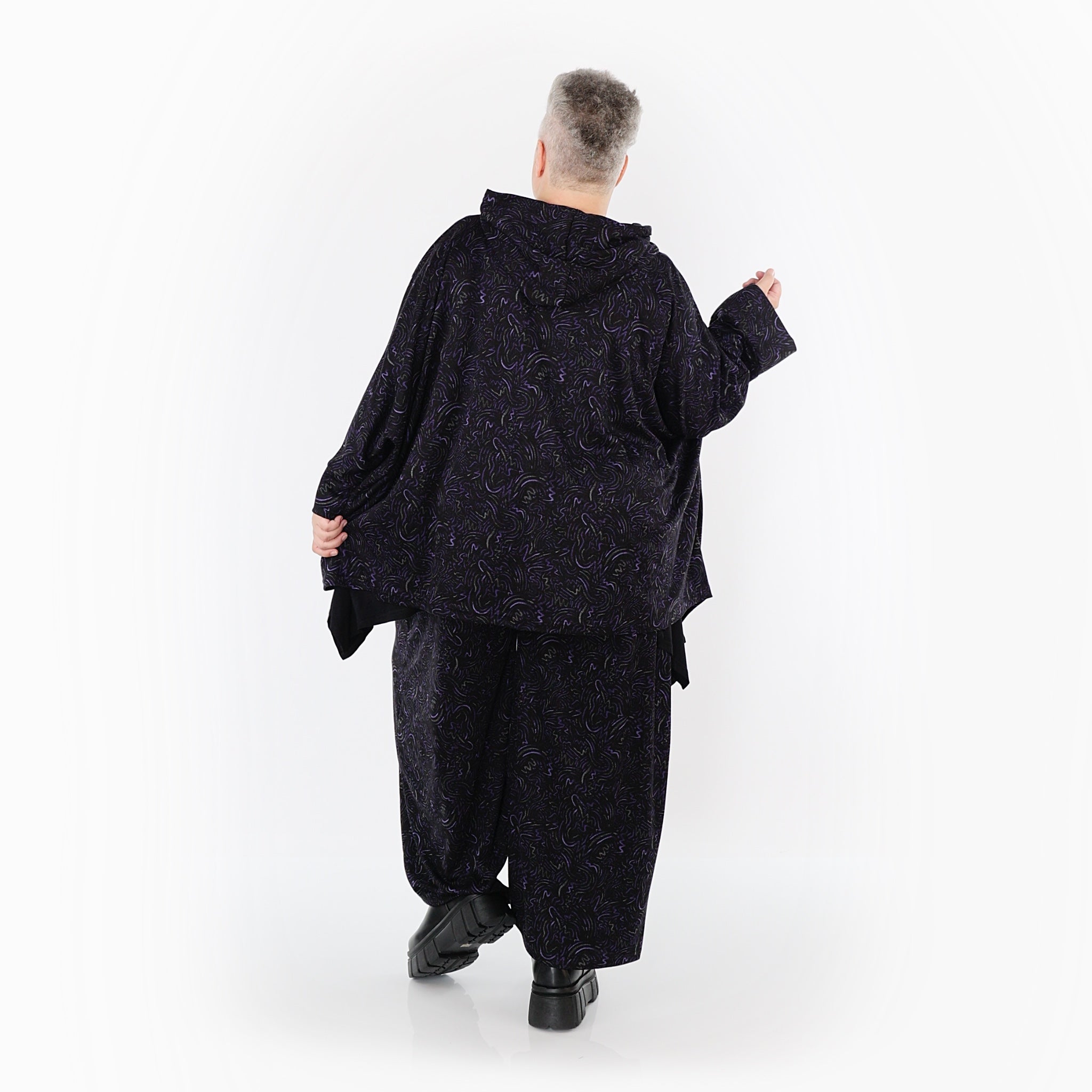 AKH Fashion Jacke in kastiger Form, aus Materialmix, 1516.07076, Violett