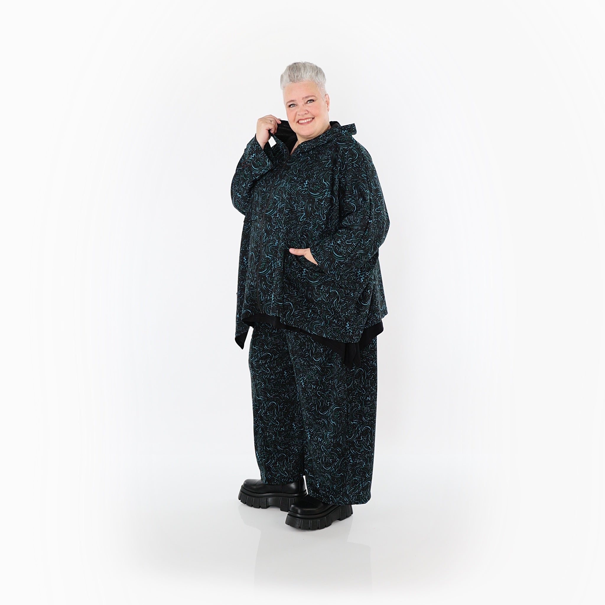 Marlene Hose von AKH Fashion aus Materialmix, 1516.07083, Petrol