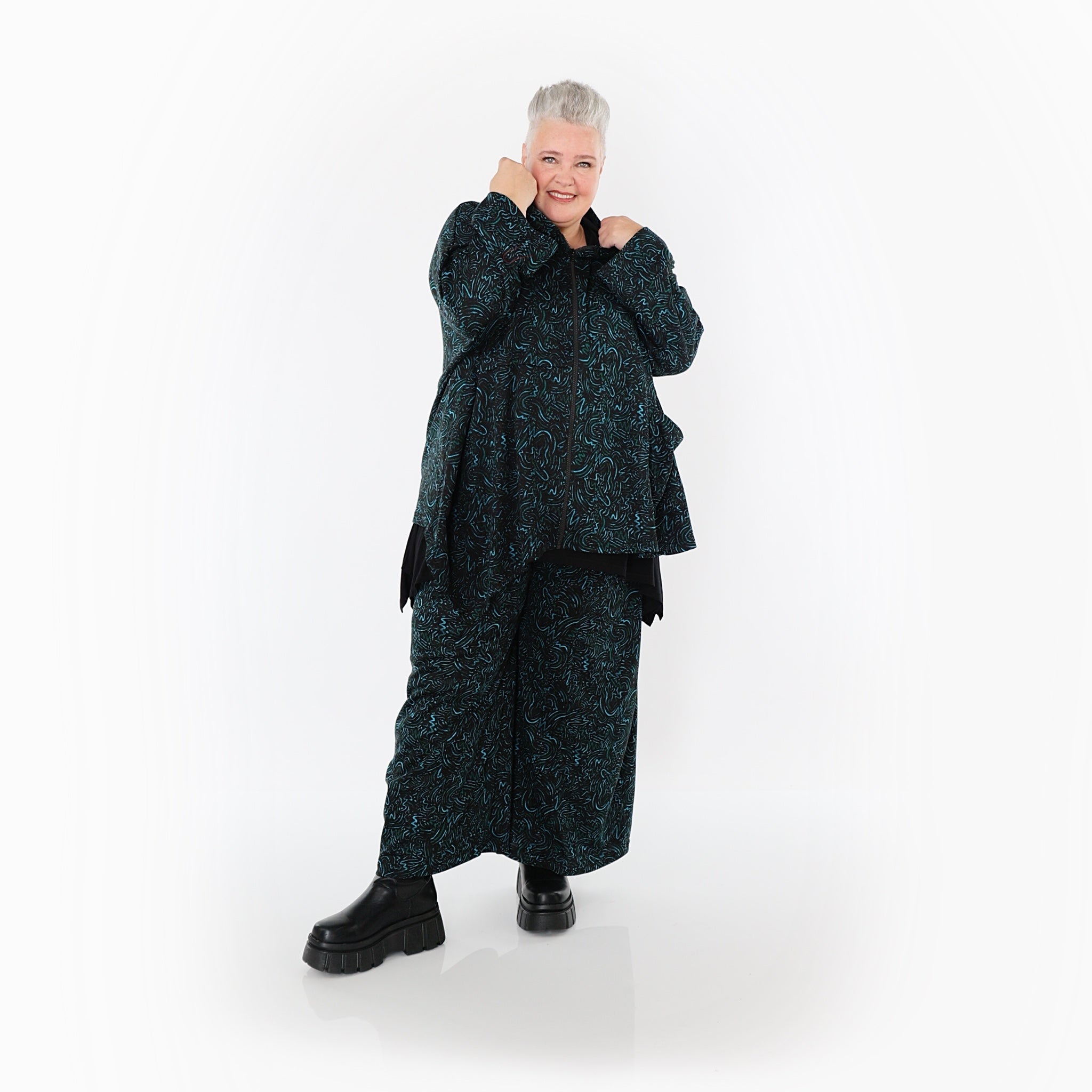 Marlene Hose von AKH Fashion aus Materialmix, 1516.07083, Petrol