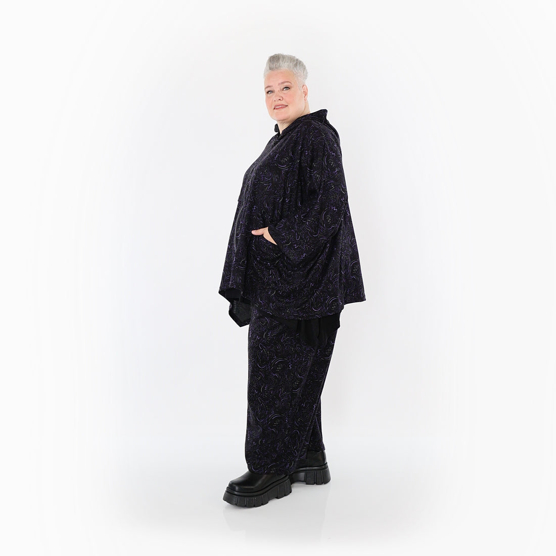 Marlene Hose von AKH Fashion aus Materialmix, 1516.07083, Violett