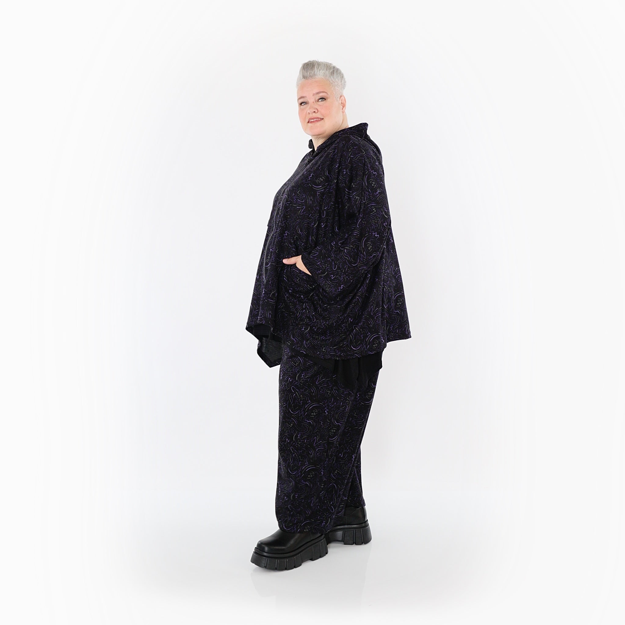 Marlene Hose von AKH Fashion aus Materialmix, 1516.07083, Violett