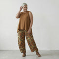 Luftige Ballonhose im ausgefallenen Zebra-Lagenlook aus feiner Baumwolle und Viskose, Orange/Schwarz/Gelb