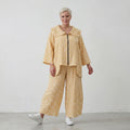 Baumwollmousselinejacke GelbEcru im Lagenlook Oversize zeitlos leger sehr weich und chic