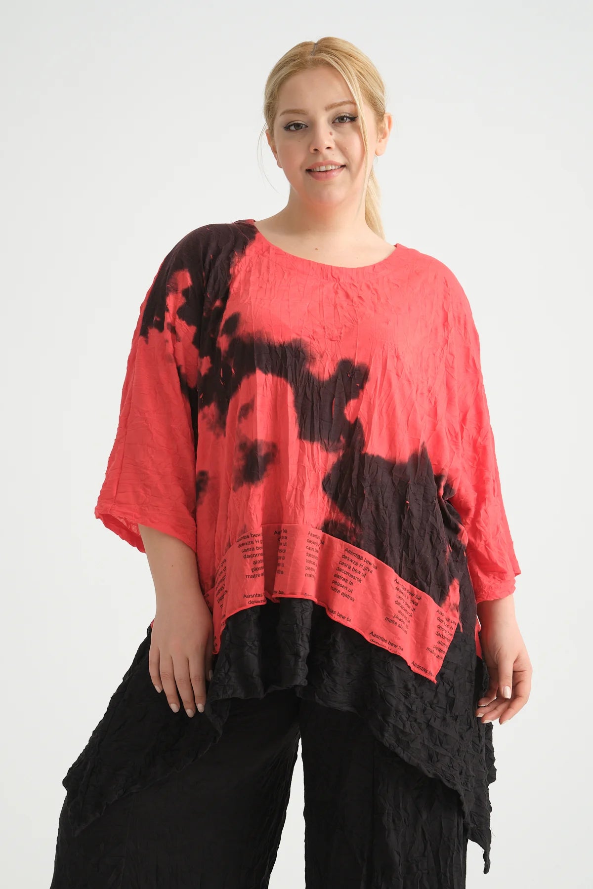  A-Form Bigshirt von Zedd Plus aus Polyester, 24316, Rot, Schick, Modern, Bequem