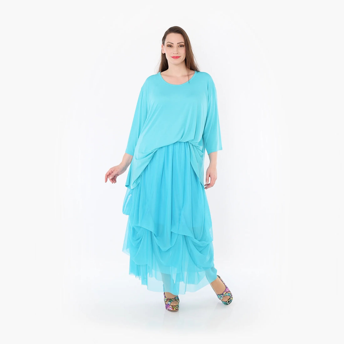  Ballonrock von AKH Fashion aus Materialmix, 1457.07049, Türkis, Ausgefallen, Zeitlos