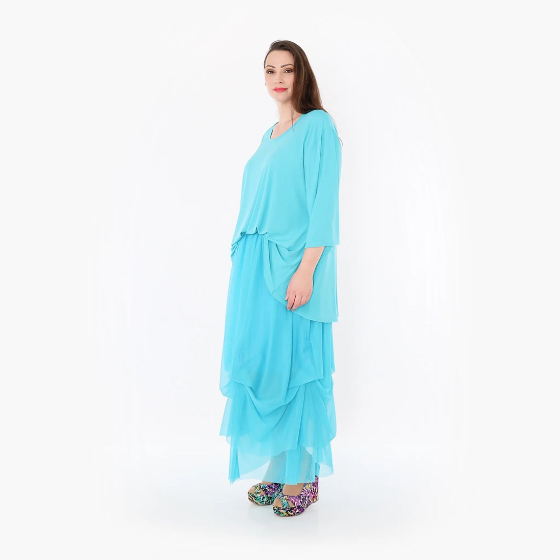  Ballonrock von AKH Fashion aus Materialmix, 1457.07049, Türkis, Ausgefallen, Zeitlos