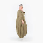  Ballonkleid von AKH Fashion aus Baumwolle, 1465.06736, Pistazie, Ausgefallen, Zeitlos