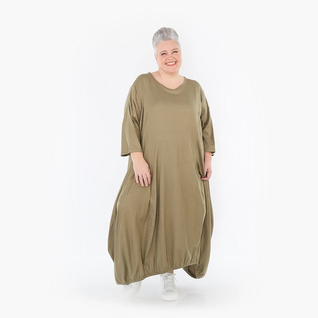  Ballonkleid von AKH Fashion aus Baumwolle, 1465.06736, Pistazie, Ausgefallen, Zeitlos