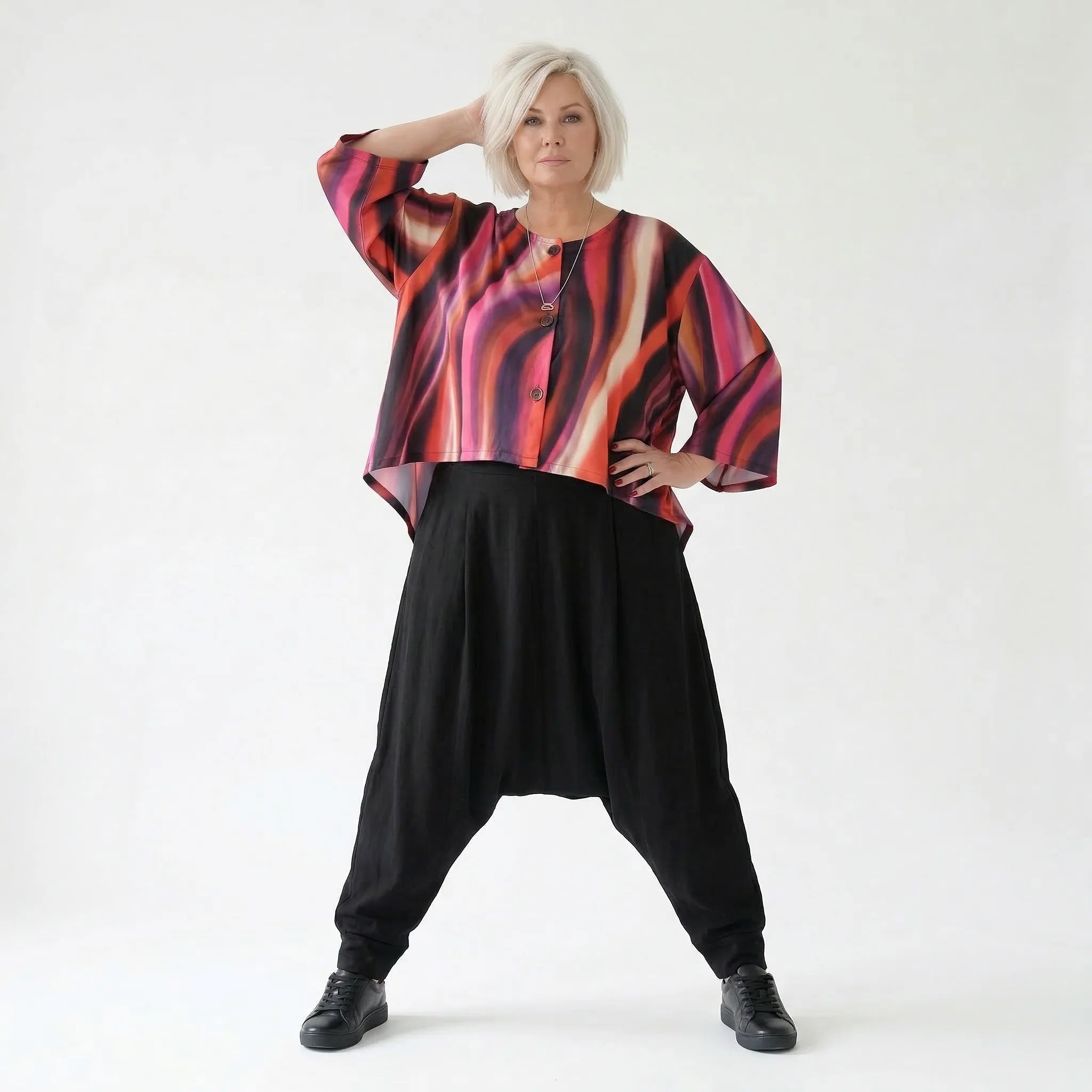 Haremshose von AKH Fashion aus Viskose, ausgefallene, zeitlose Lagenlook Mode