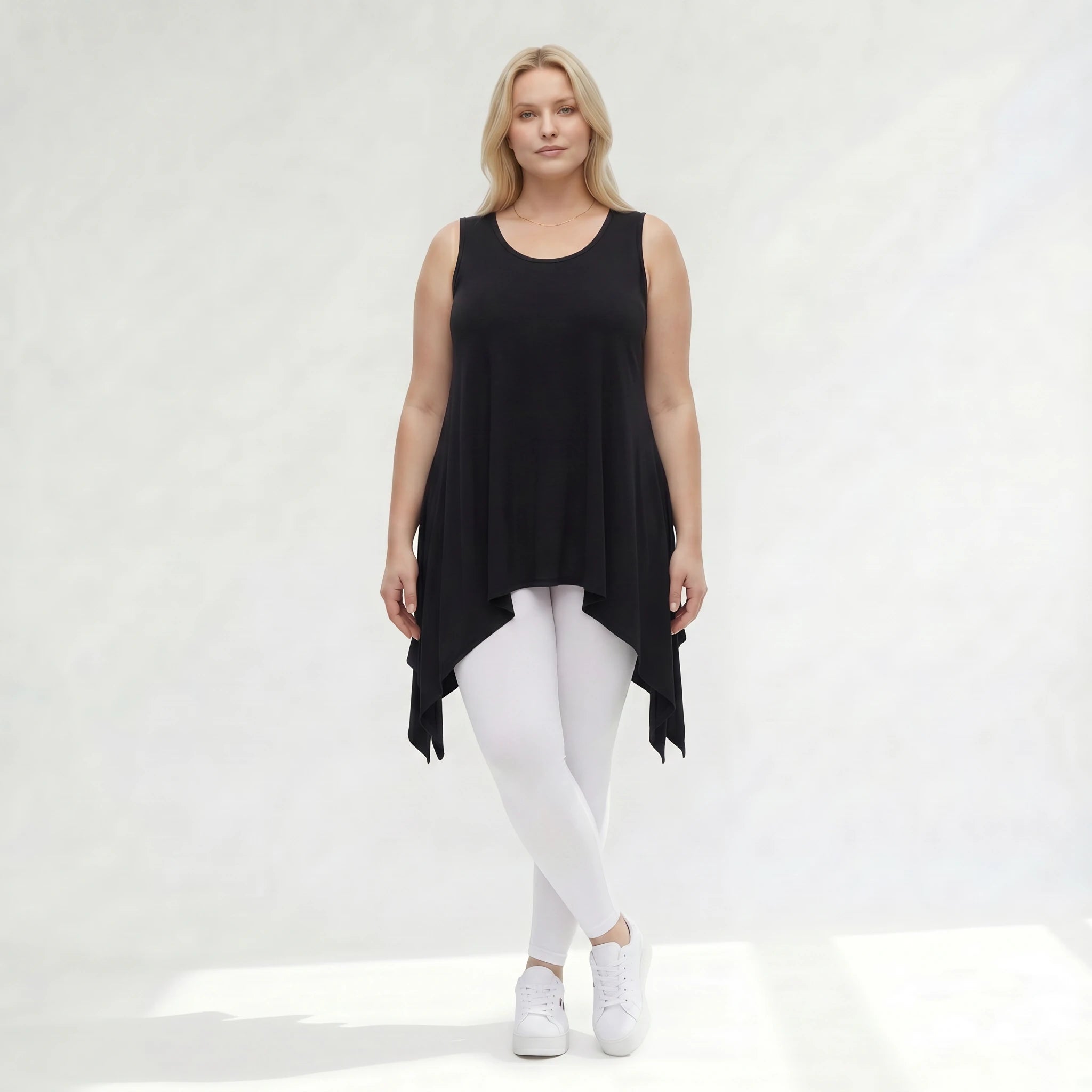 Zipfel Top von AKH Fashion aus Viskose, 1312.01975, Schwarz, Schick, Modern, Bequem