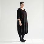  Ballonkleid von AKH Fashion aus Viskose, 1416.06564, Schwarz/Rot, Schick, Modern, Bequem