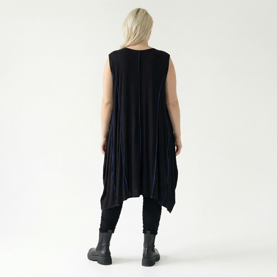  Ballon Tunika von AKH Fashion aus Viskose, 1416.06913, Schwarz/Blau, Schick, Modern