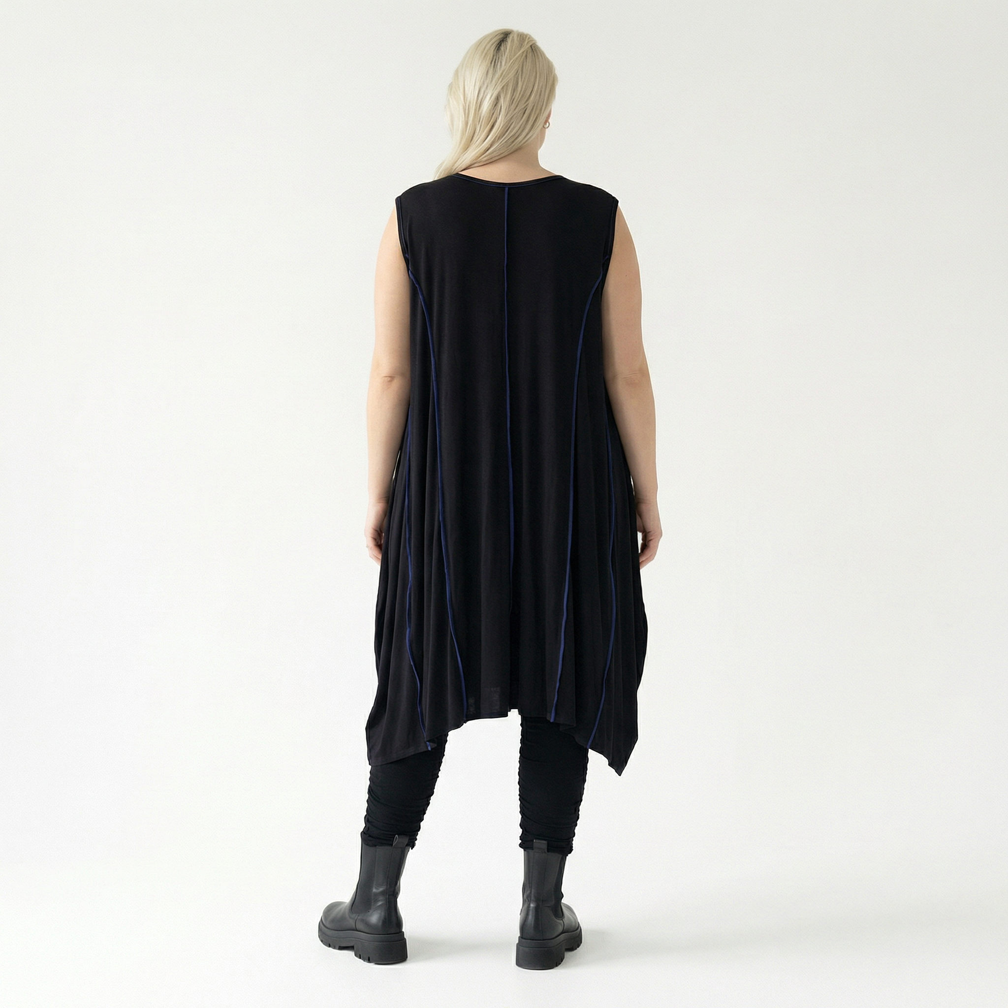  Ballon Tunika von AKH Fashion aus Viskose, 1416.06913, Schwarz/Blau, Schick, Modern