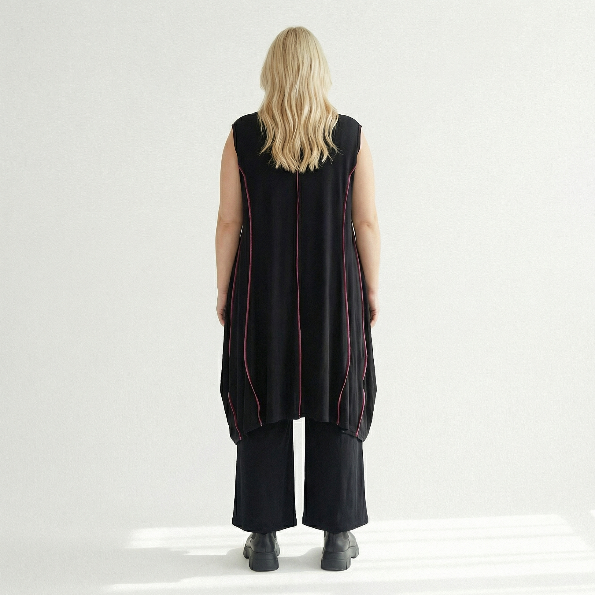  Ballon Tunika von AKH Fashion aus Viskose, 1416.06913, Schwarz/Fuchsia, Schick, Modern