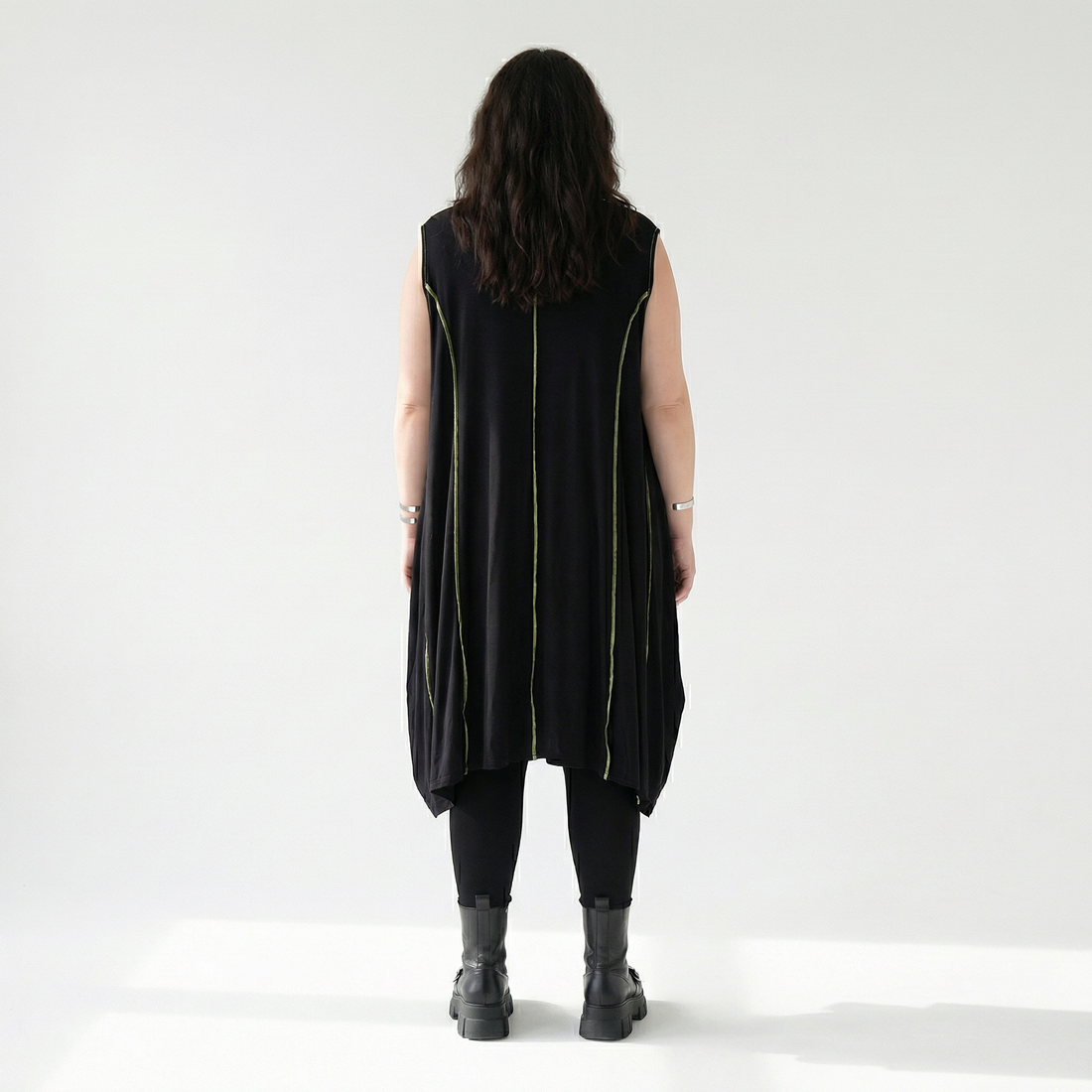  Ballon Tunika von AKH Fashion aus Viskose, 1416.06913, Schwarz/Gelb, Schick, Modern