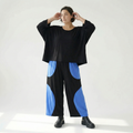  Ballonhose von AKH Fashion aus Viskose, 1416.06914, Schwarz/Blau, Schick, Modern, Bequem