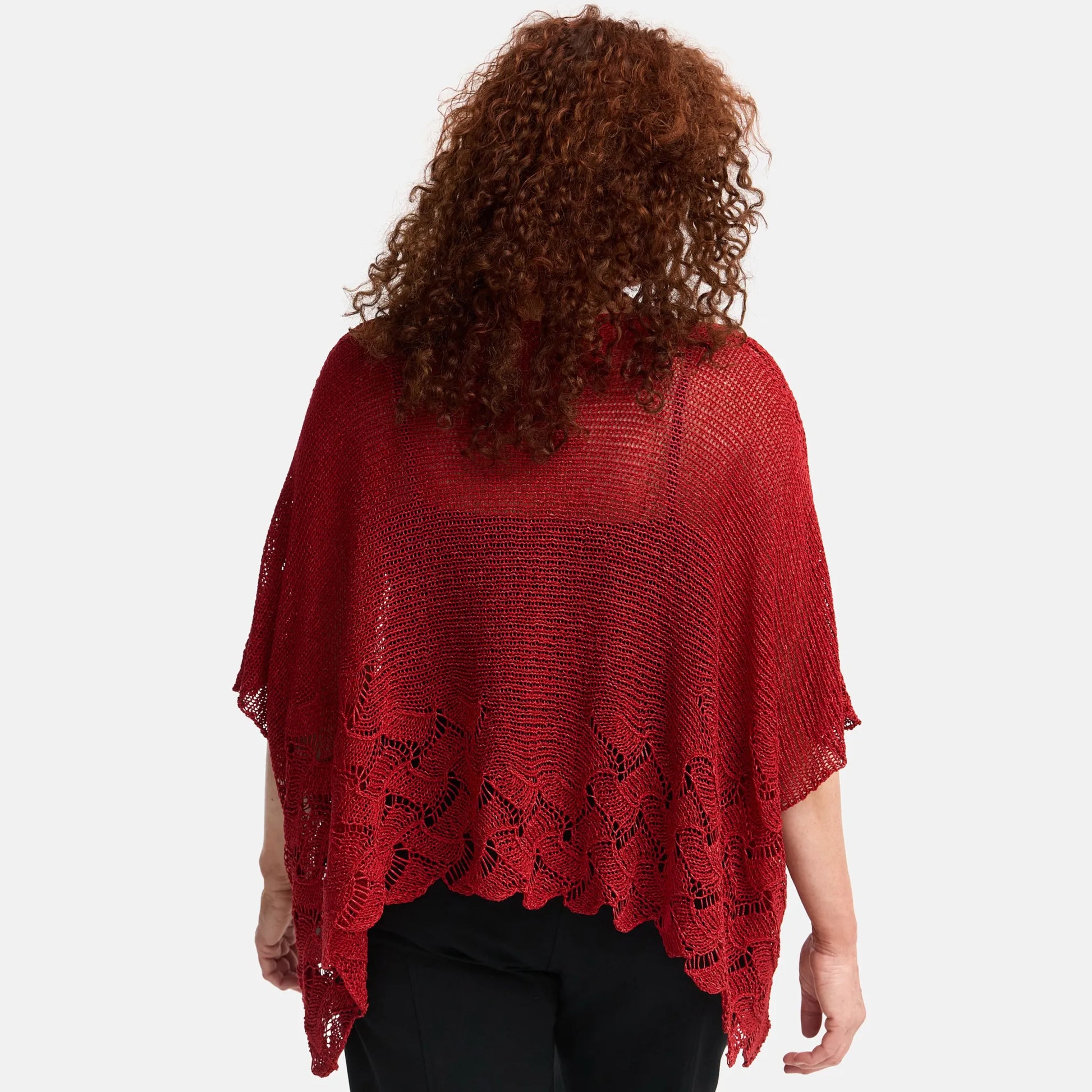  Amandine Pullover in kastiger Form, aus Baumwolle, A2806, Rot, Schick, Modern, Bequem