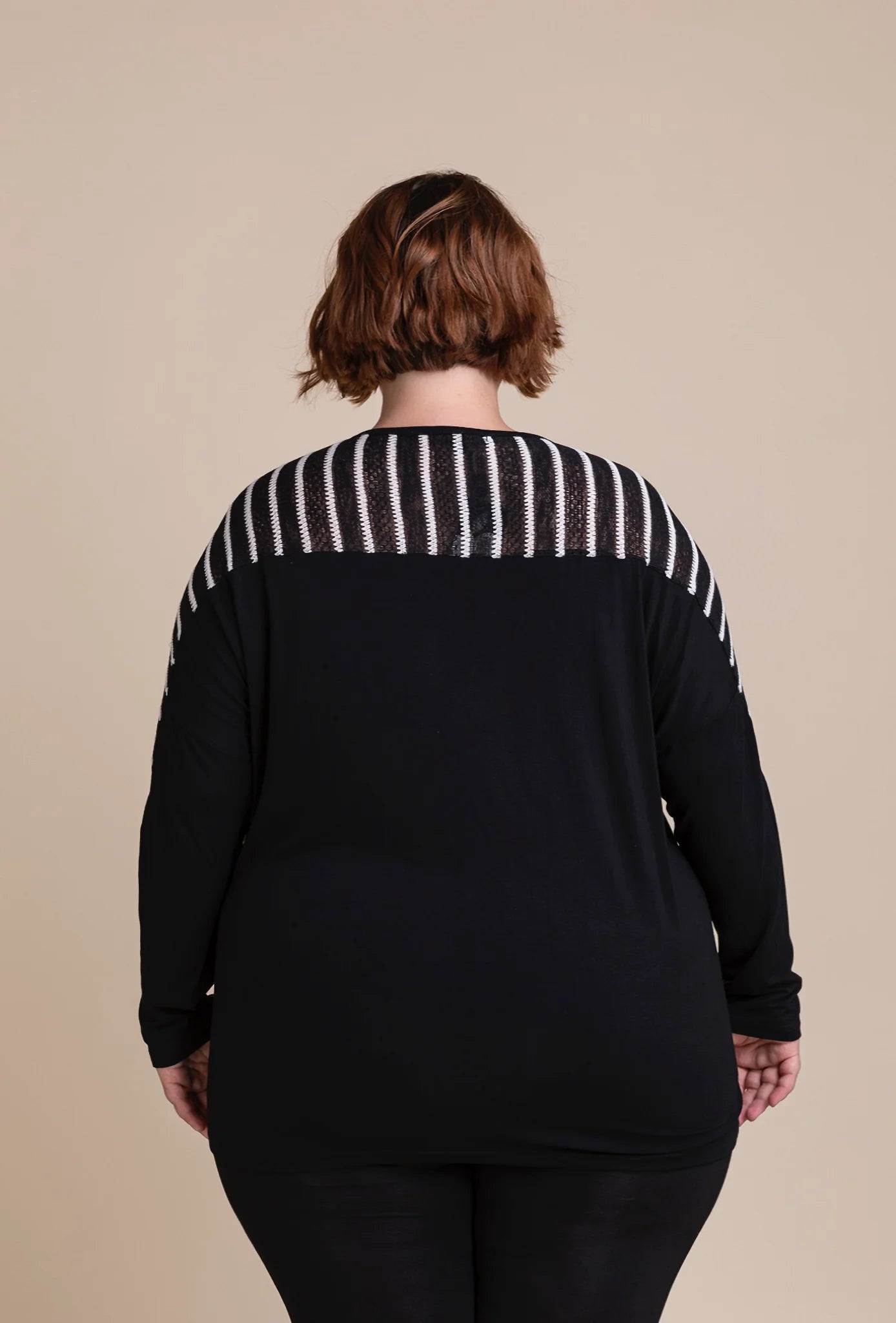  Pomme Rouge Bigshirt in gerader Form, aus Rayon, A552, Schwarz-Weiß, Muster, Schick, Modern