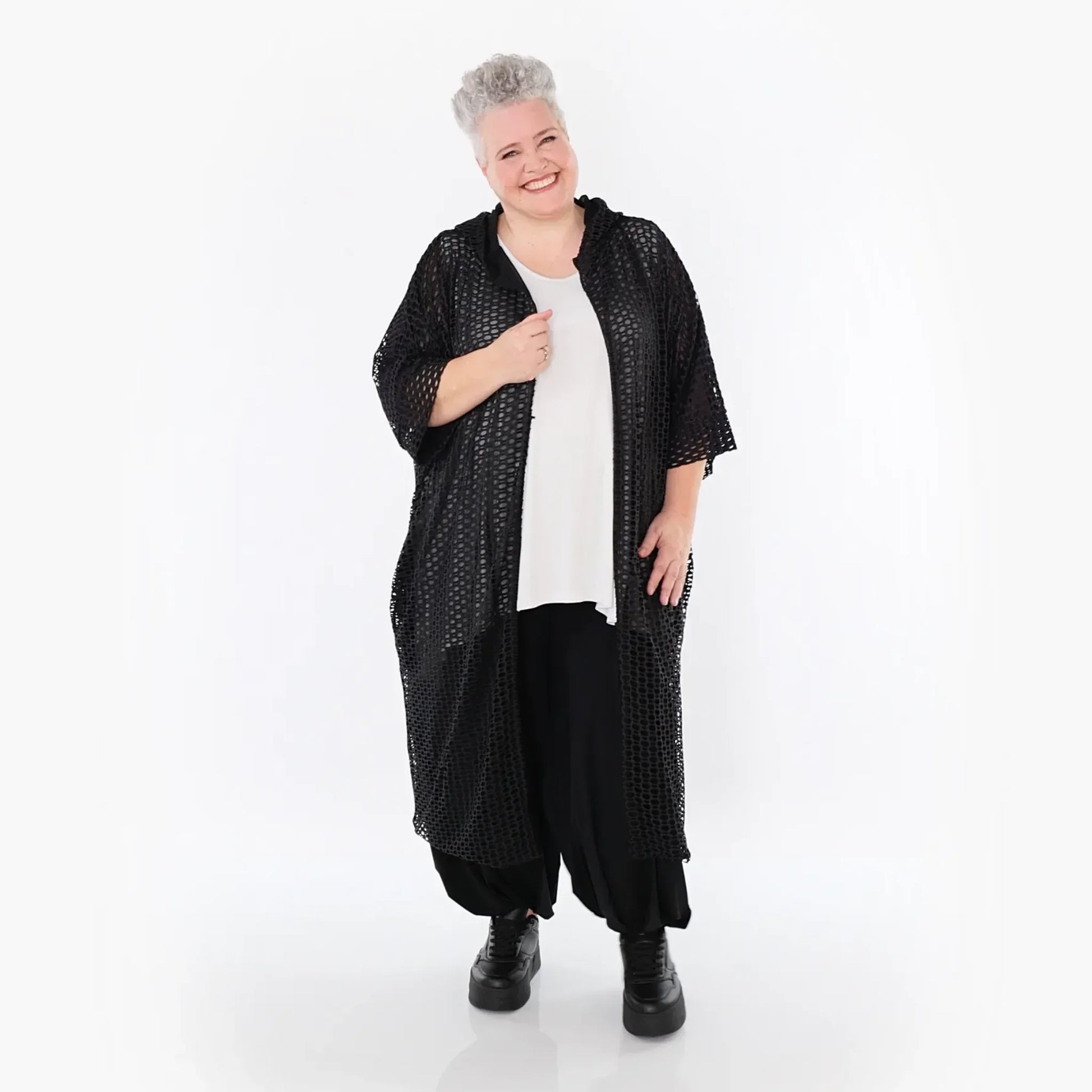  Ballonhose von AKH Fashion aus Materialmix, 1431.05920, Schwarz, Ausgefallen, Zeitlos