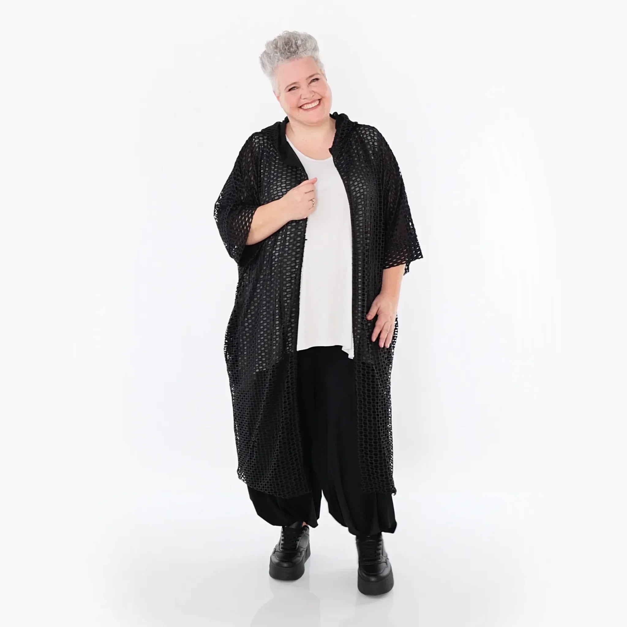  Ballonhose von AKH Fashion aus Materialmix, 1431.05920, Schwarz, Ausgefallen, Zeitlos