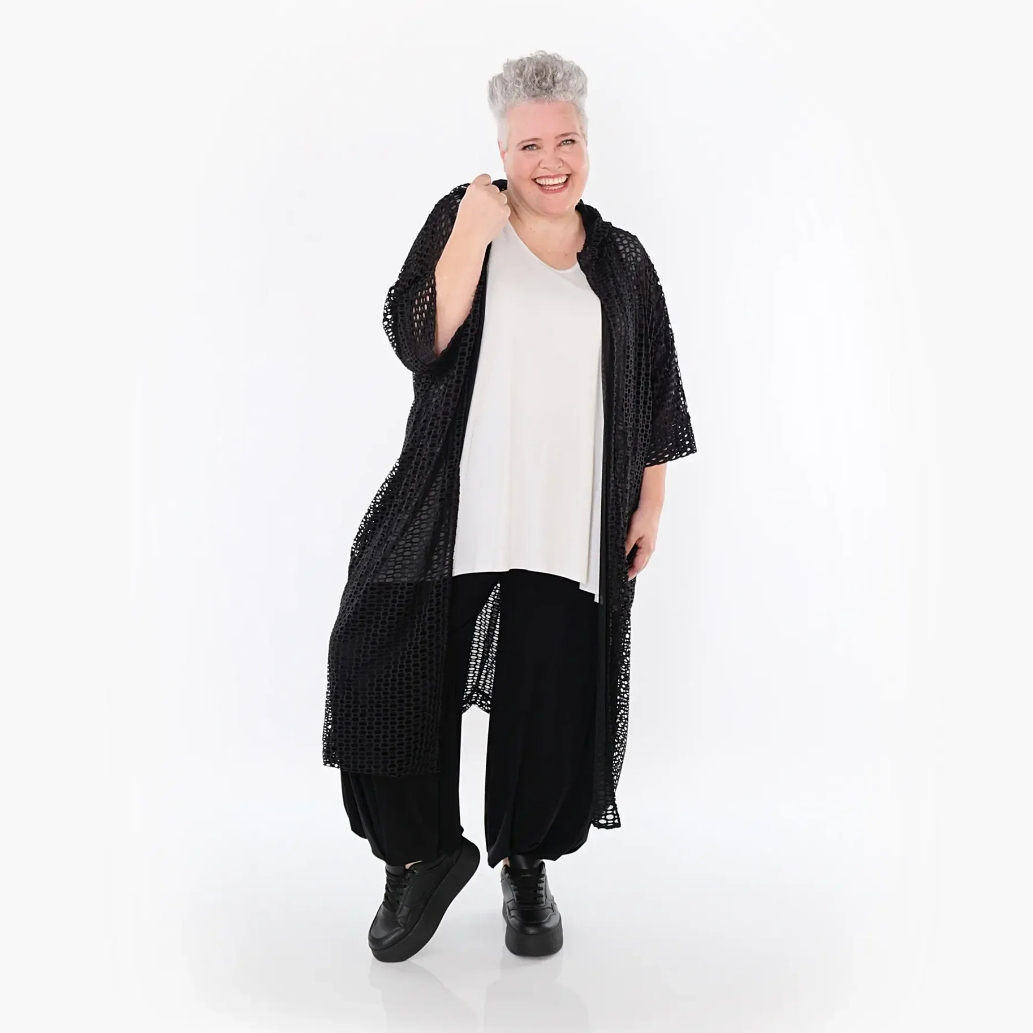 Ballonhose von AKH Fashion aus Materialmix, 1431.05920, Schwarz, Ausgefallen, Zeitlos