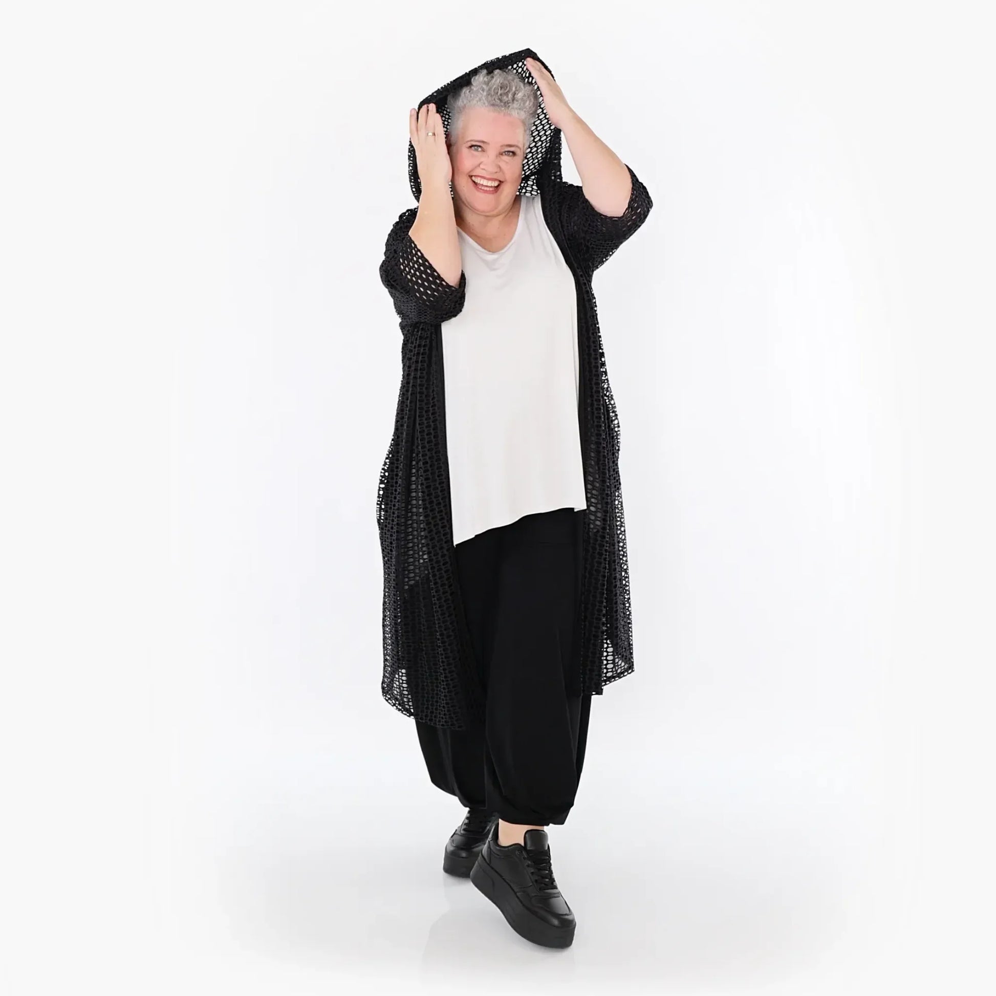  Ballonhose von AKH Fashion aus Materialmix, 1431.05920, Schwarz, Ausgefallen, Zeitlos