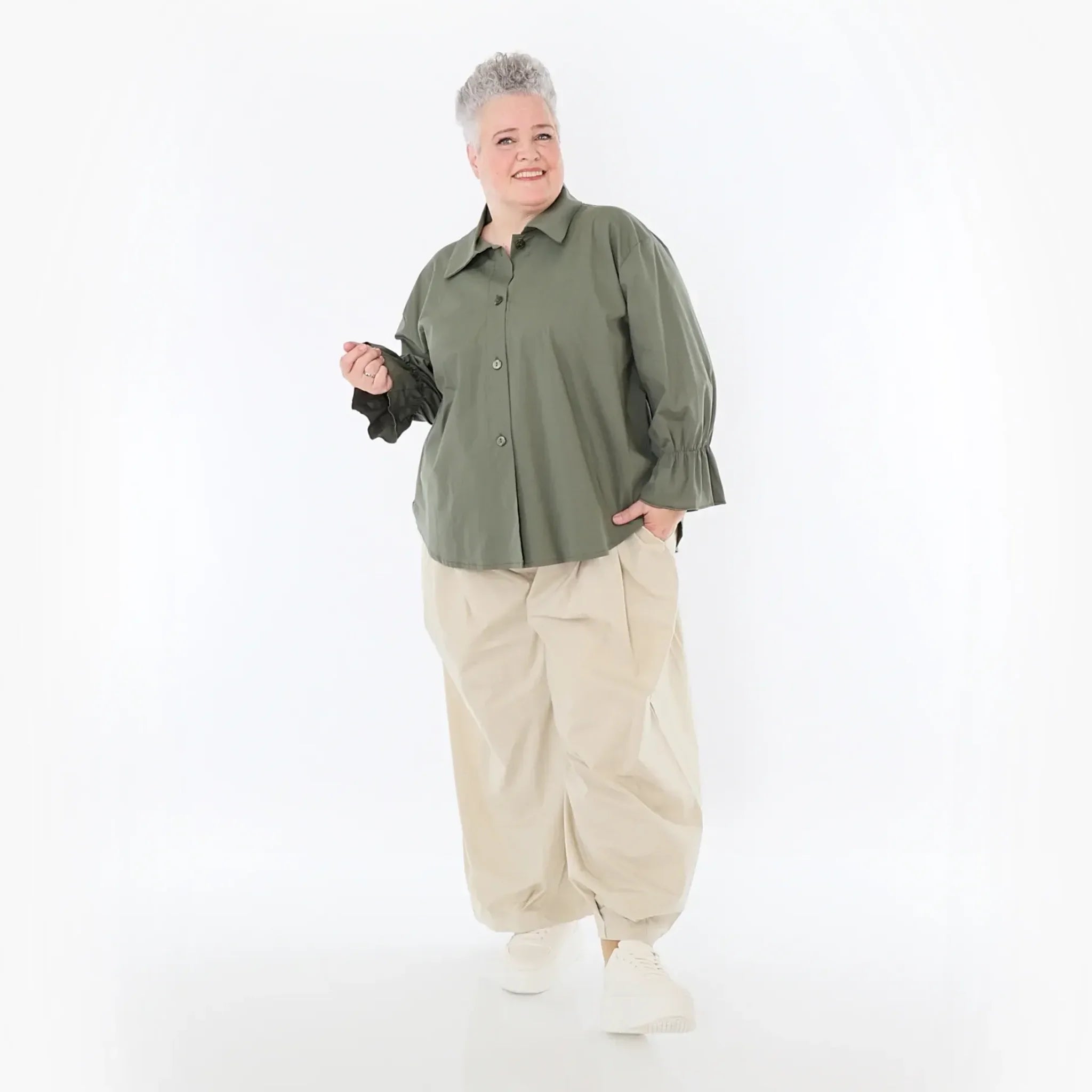 Ballonhose von AKH Fashion aus Baumwolle, 1482.07032, Beige, Ausgefallen, Zeitlos, Schick