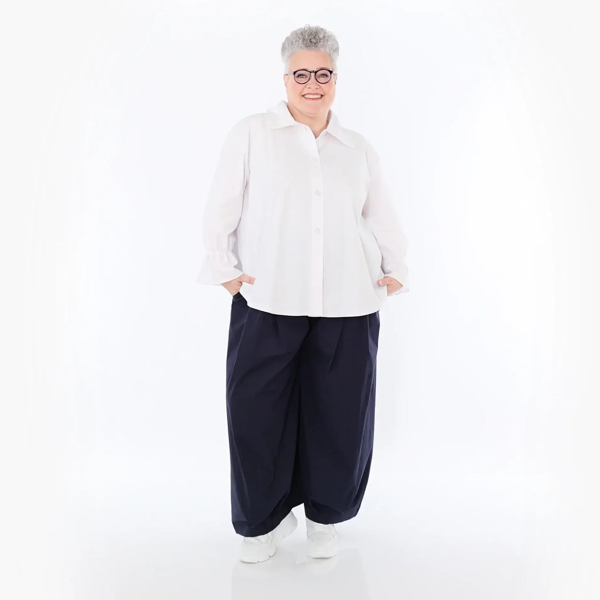  Ballonhose von AKH Fashion aus Baumwolle, 1482.07032, Marine, Ausgefallen, Zeitlos, Schick