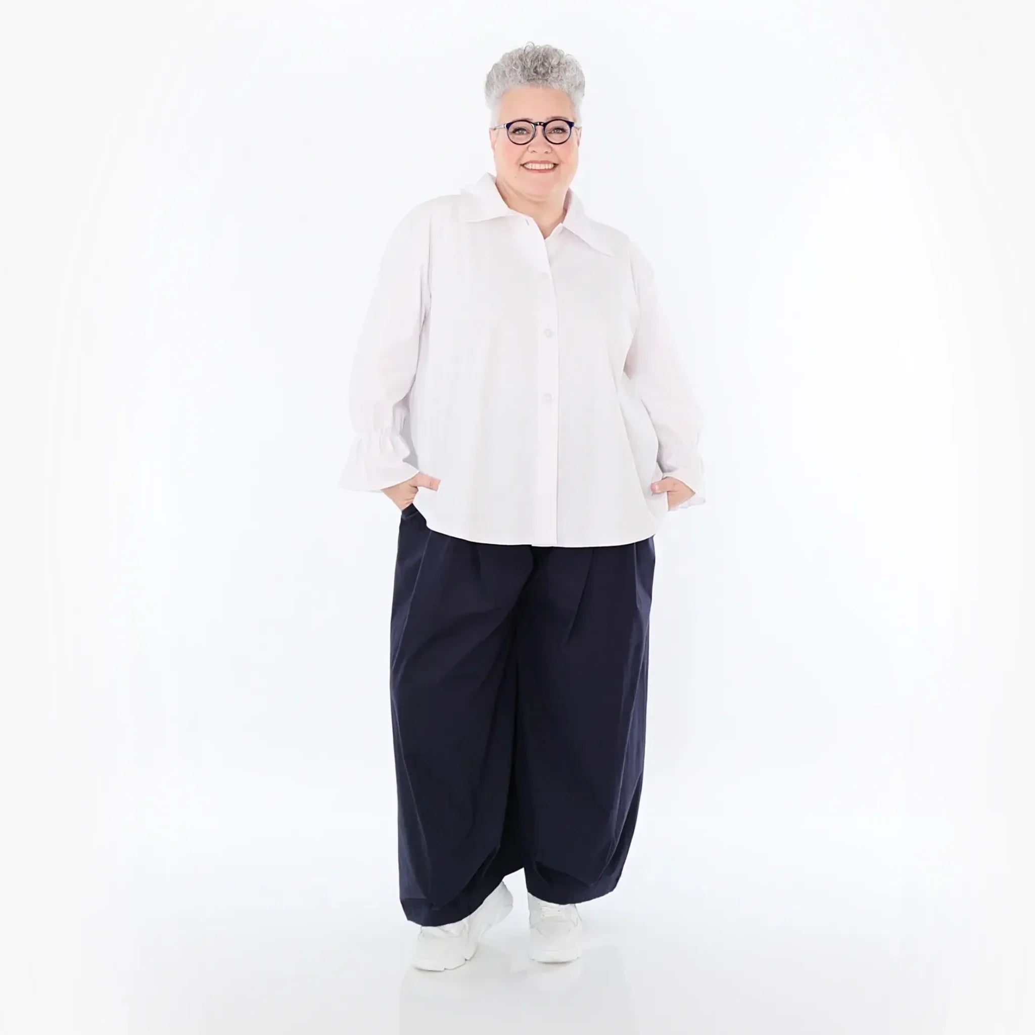  Ballonhose von AKH Fashion aus Baumwolle, 1482.07032, Marine, Ausgefallen, Zeitlos, Schick