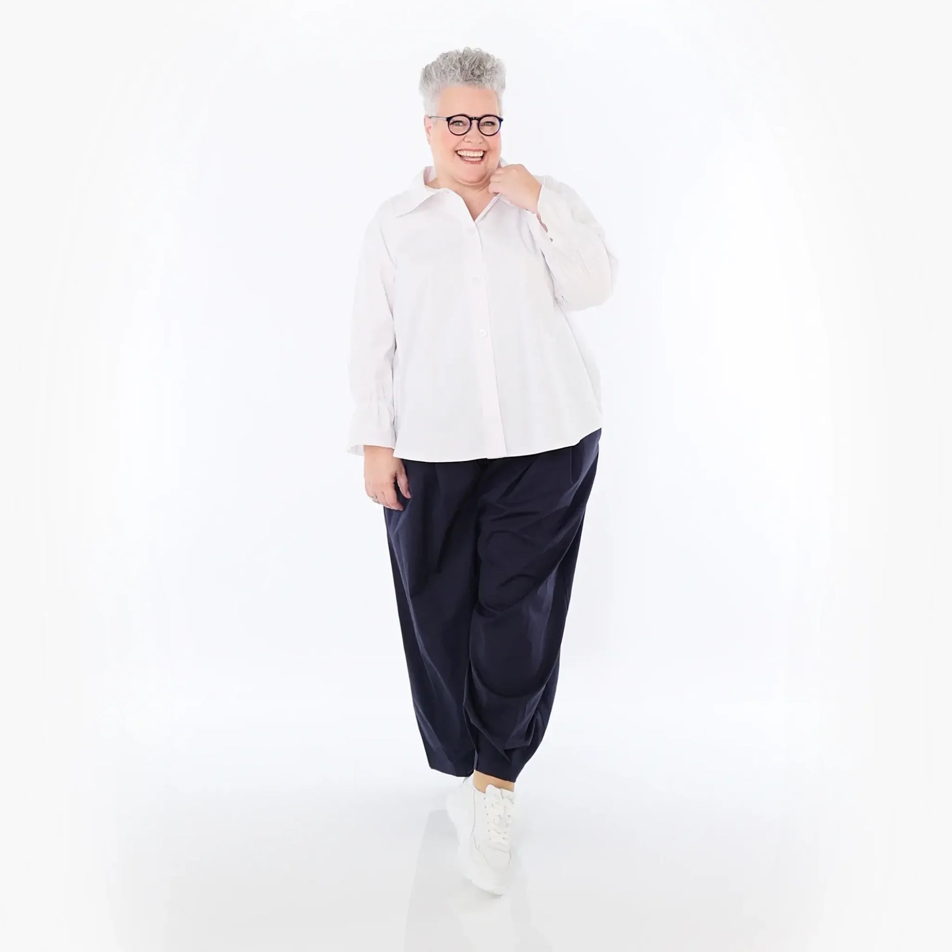  Ballonhose von AKH Fashion aus Baumwolle, 1482.07032, Marine, Ausgefallen, Zeitlos, Schick