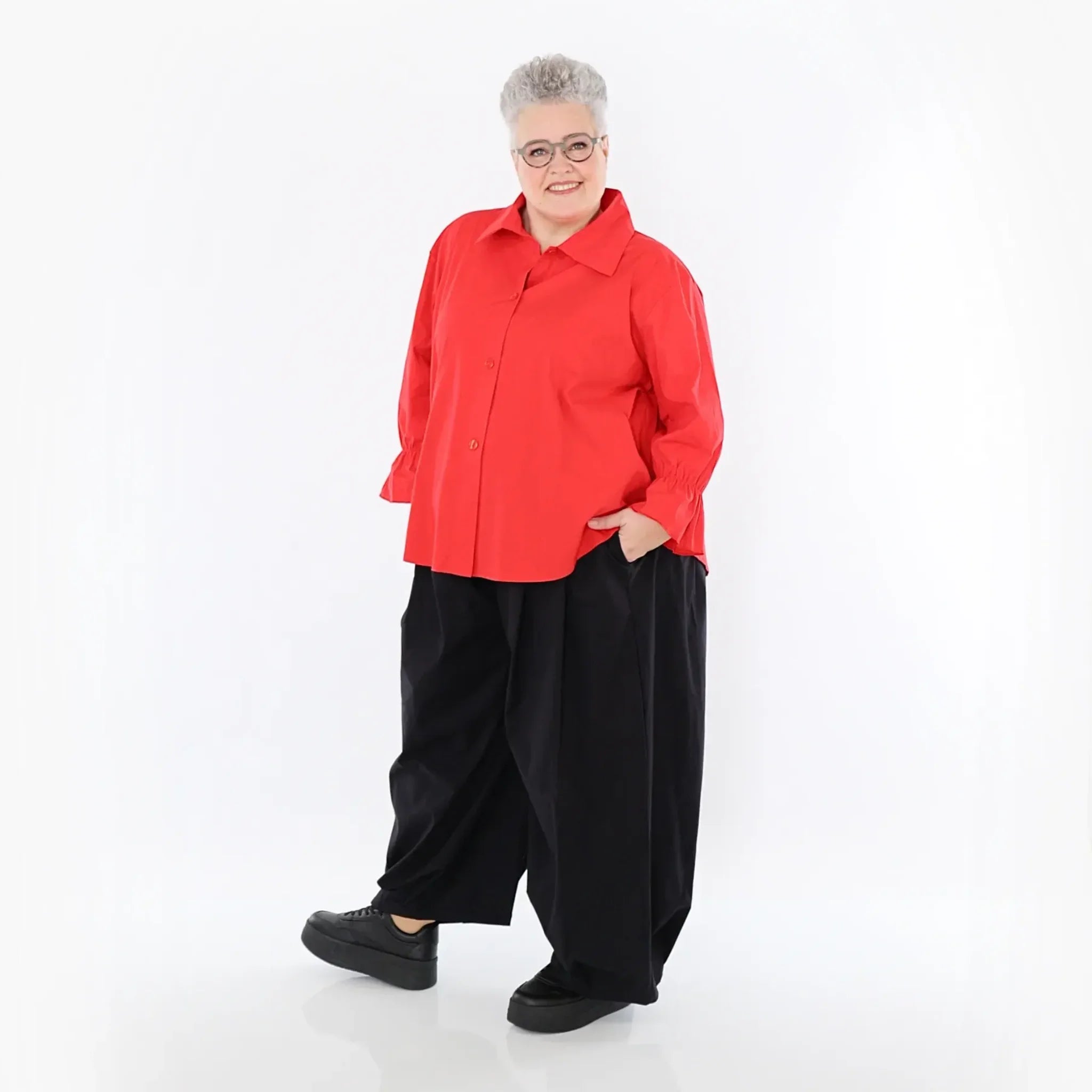 Ballonhose von AKH Fashion aus Baumwolle, 1482.07032, Schwarz, Ausgefallen, Zeitlos