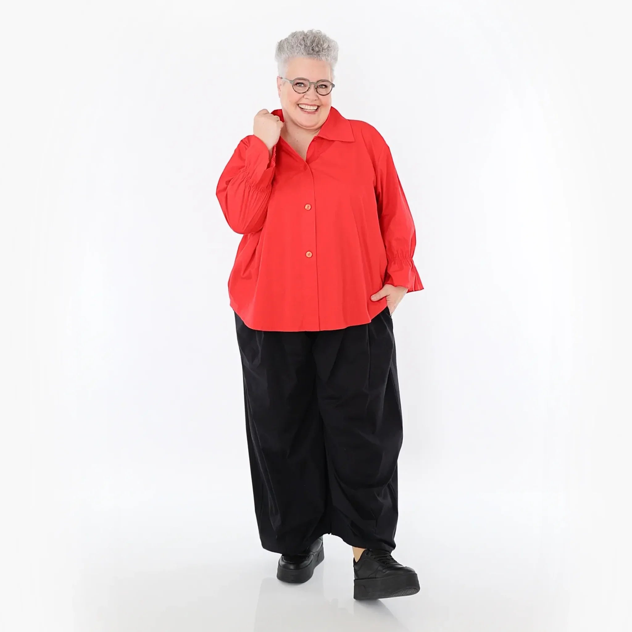 Ballonhose von AKH Fashion aus Baumwolle, 1482.07032, Schwarz, Ausgefallen, Zeitlos