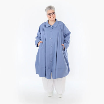  A-Form Jacke von AKH Fashion aus Baumwolle, 1482.07061, Azurblau, Ausgefallen, Zeitlos