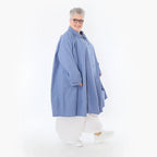  A-Form Jacke von AKH Fashion aus Baumwolle, 1482.07061, Azurblau, Ausgefallen, Zeitlos