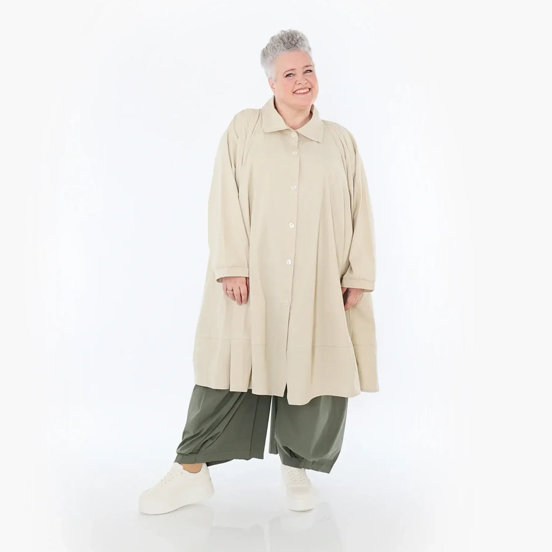  A-Form Jacke von AKH Fashion aus Baumwolle, 1482.07061, Beige, Ausgefallen, Zeitlos