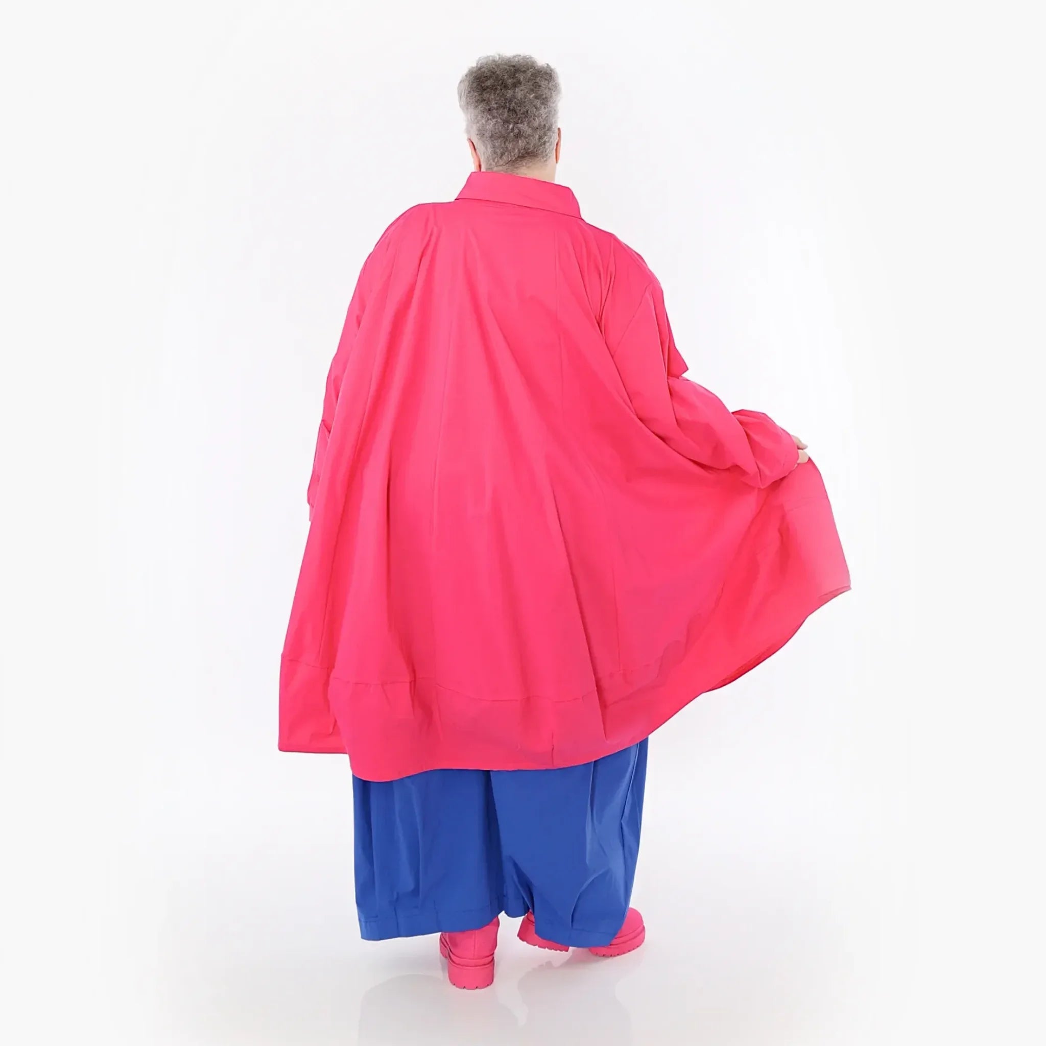  A-Form Jacke von AKH Fashion aus Baumwolle, 1482.07061, Fuchsia, Ausgefallen, Zeitlos