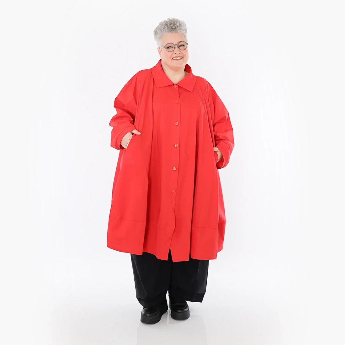  A-Form Jacke von AKH Fashion aus Baumwolle, 1482.07061, Rot, Ausgefallen, Zeitlos, Schick