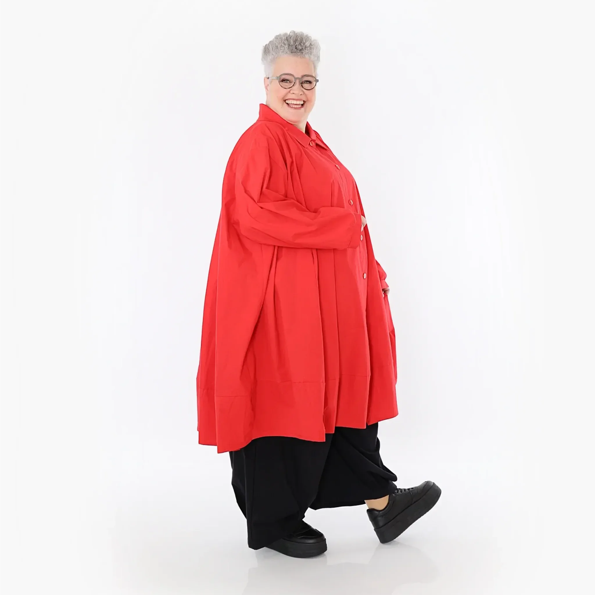  A-Form Jacke von AKH Fashion aus Baumwolle, 1482.07061, Rot, Ausgefallen, Zeitlos, Schick
