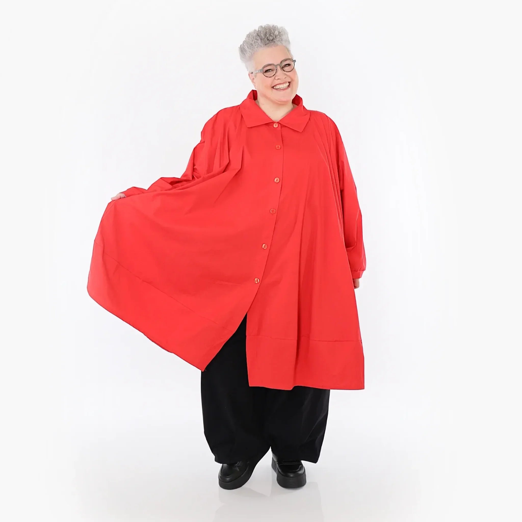  A-Form Jacke von AKH Fashion aus Baumwolle, 1482.07061, Rot, Ausgefallen, Zeitlos, Schick