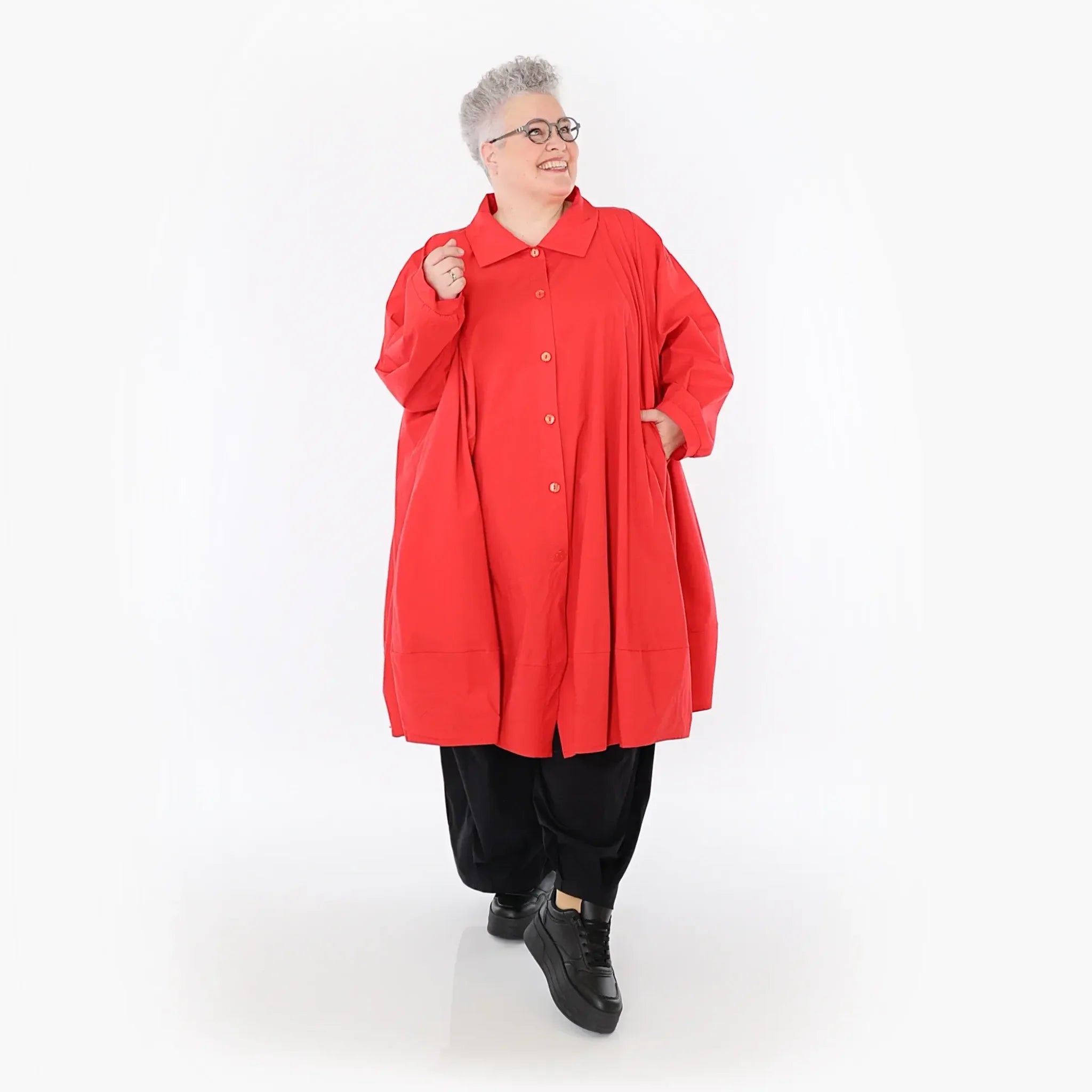  A-Form Jacke von AKH Fashion aus Baumwolle, 1482.07061, Rot, Ausgefallen, Zeitlos, Schick