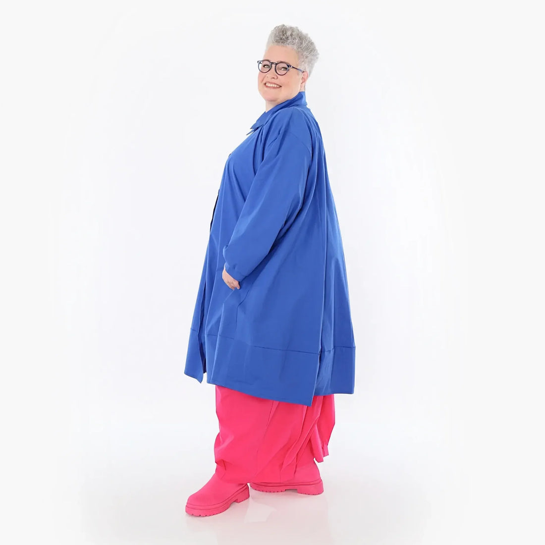  A-Form Jacke von AKH Fashion aus Baumwolle, 1482.07061, Royalblau, Ausgefallen, Zeitlos