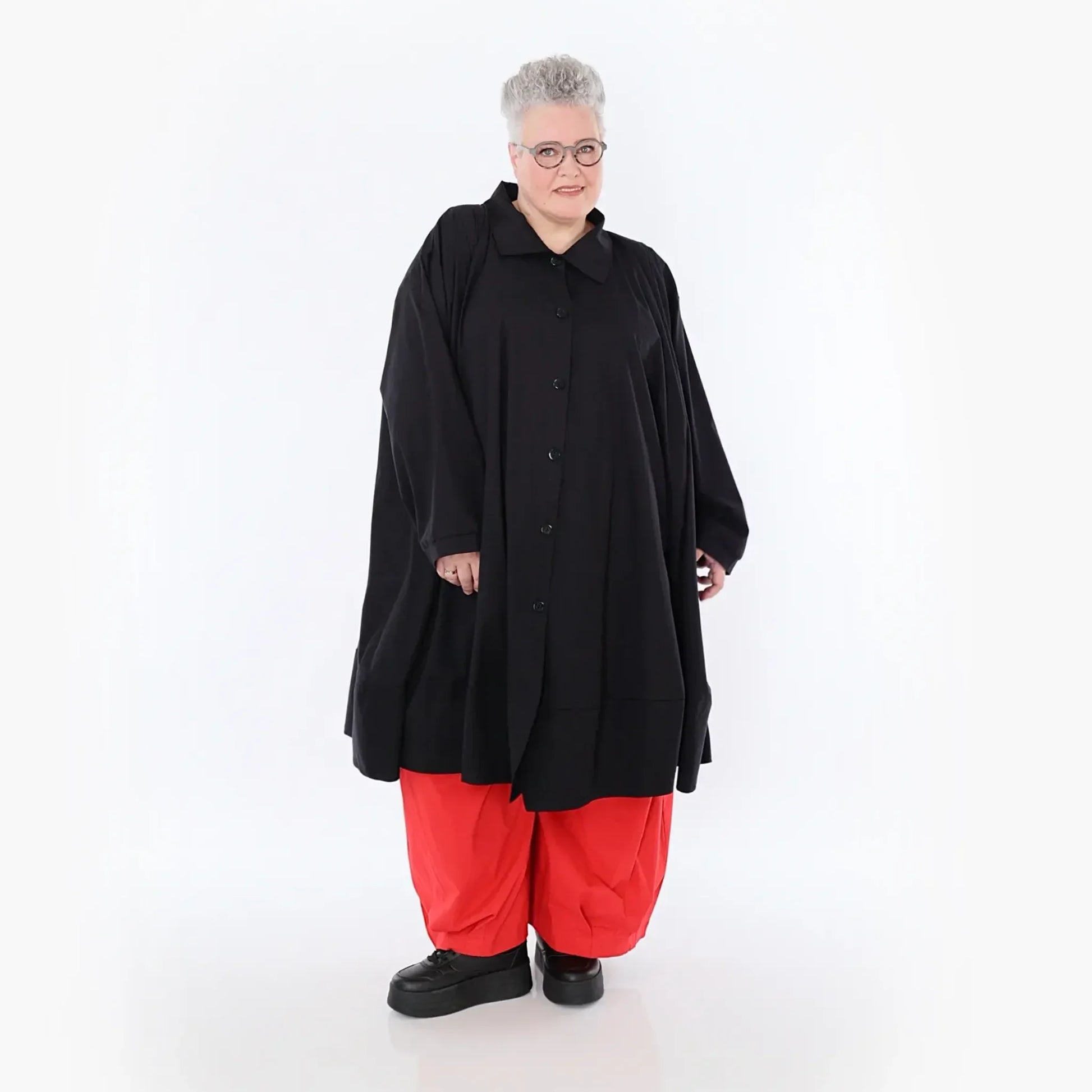  A-Form Jacke von AKH Fashion aus Baumwolle, 1482.07061, Schwarz, Ausgefallen, Zeitlos