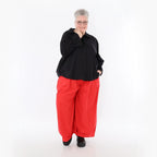  AKH Fashion Bluse in gerundeter Form, aus Baumwolle, 1482.07062, Schwarz, Ausgefallen