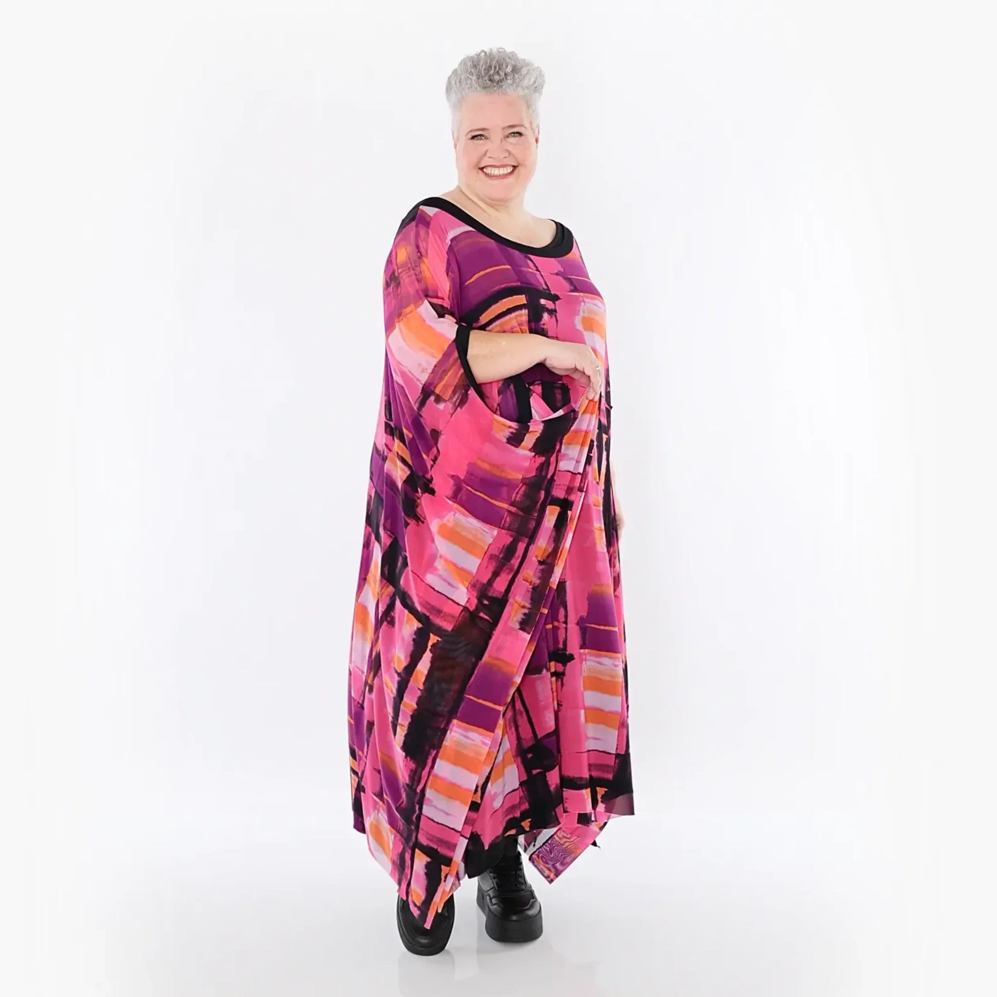  AKH Fashion Überwurf in gerader Form, aus Polyester, 1488.07100, Multicolor, Grafik