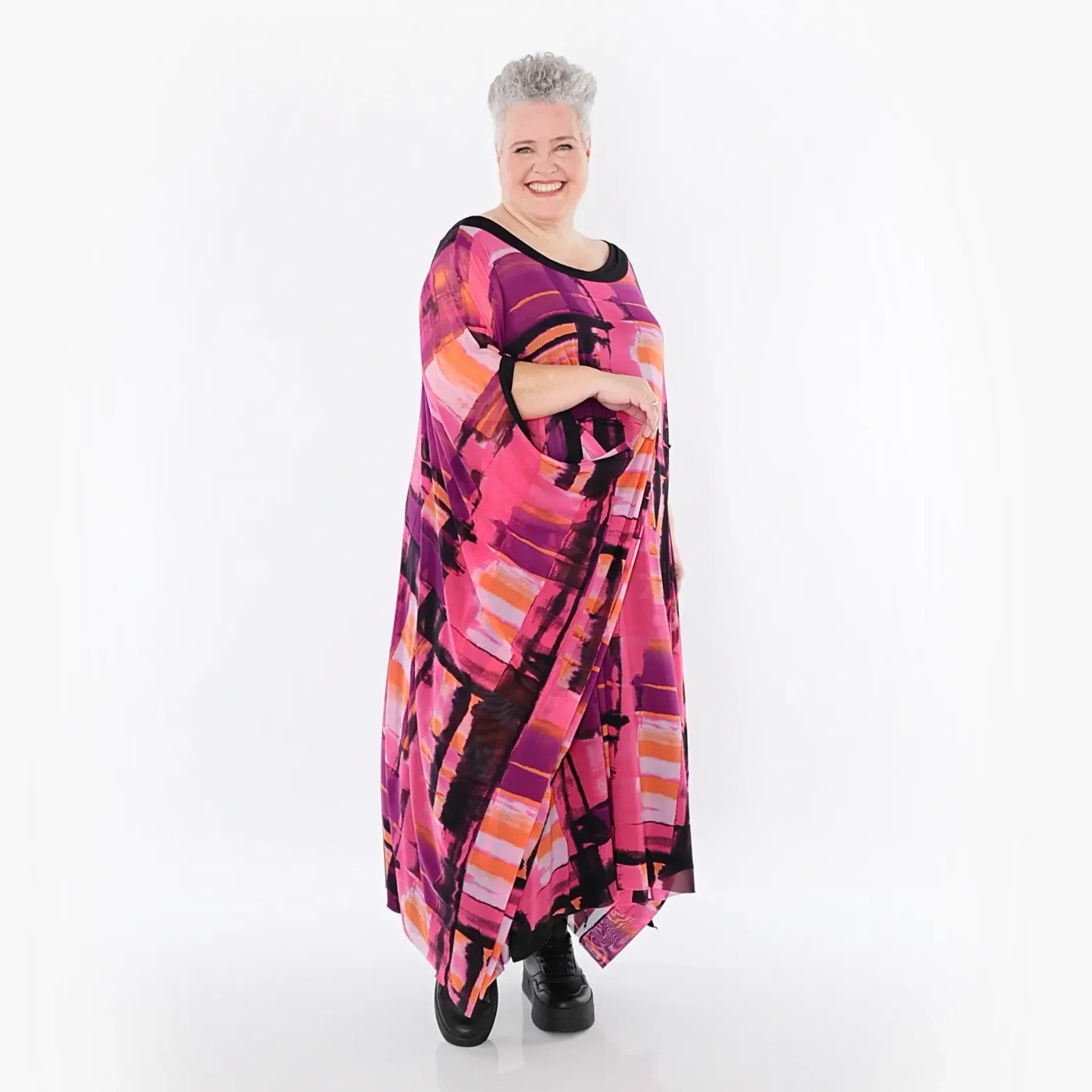  AKH Fashion Überwurf in gerader Form, aus Polyester, 1488.07100, Multicolor, Grafik